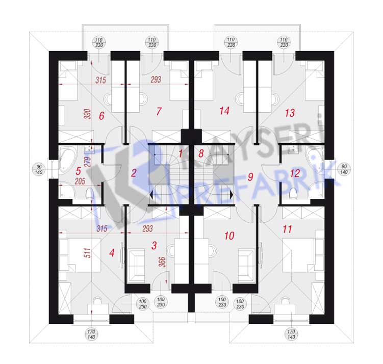 250 mt2 Butik Dubleks Prefabrik Villa 2 250 mt2 Butik Dubleks Prefabrik Villa - Görsel 2