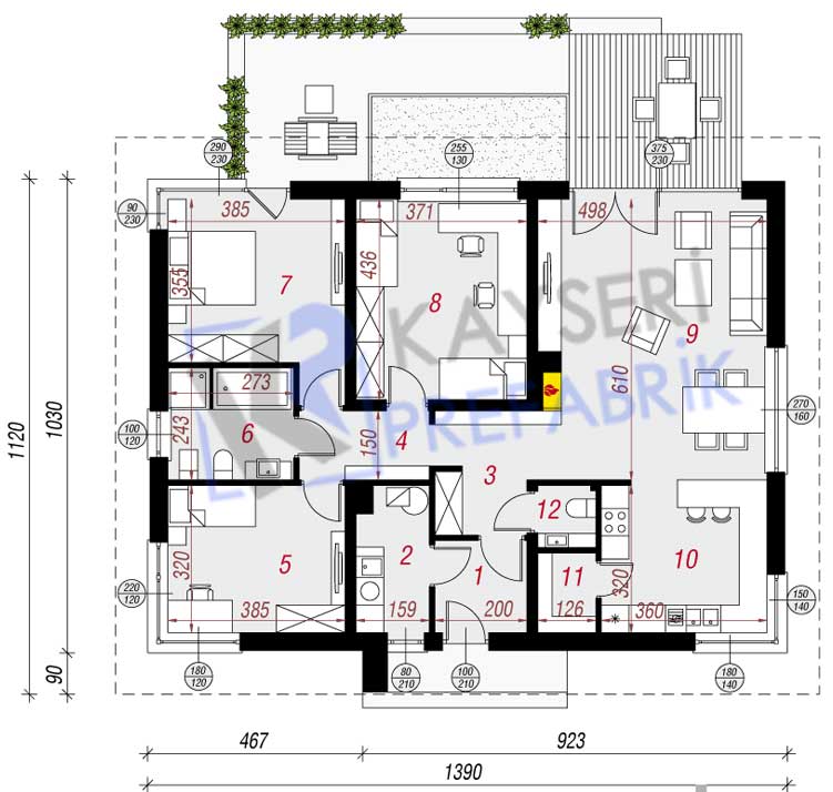 110 mt2 Butik Prefabrik Villa 2 110 mt2 Butik Prefabrik Villa - Görsel 2