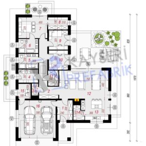 175 mt2 Butik Prefabrik Villa 3 bt4 175 2m2 butik villa plan