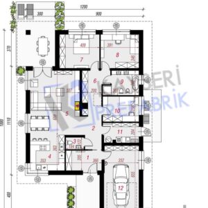 145 mt2 Butik Prefabrik Villa 4 bt8 145 m22 prefabrik ev plan