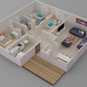 117mt prefabrik ev plan1