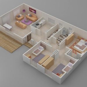 123mt prefabrik ev plan1