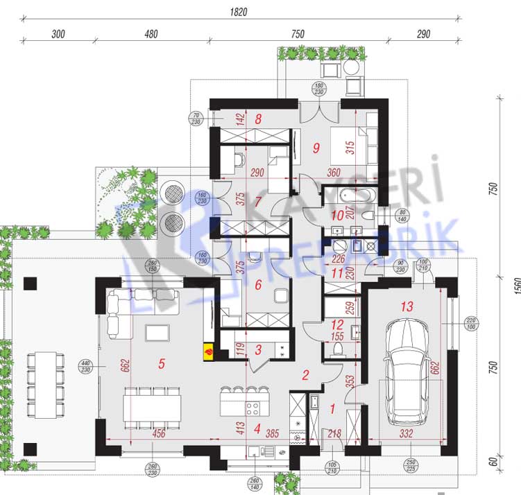 140 mt2 Butik Prefabrik Villa 4 140 mt2 Butik Prefabrik Villa - Görsel 2