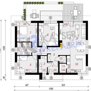 bt15 110m2 prefabrik ev plan