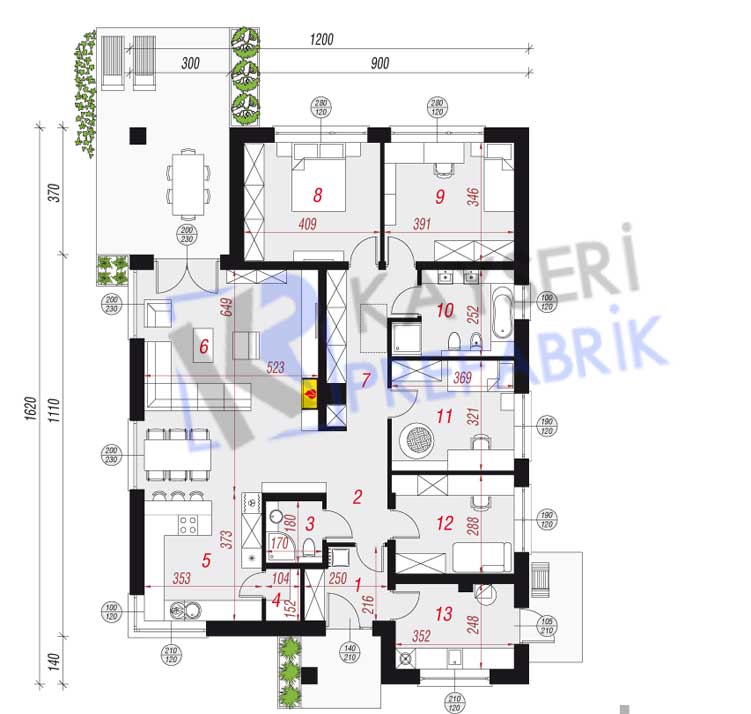 130 mt2 Butik Prefabrik Villa 4 130 mt2 Butik Prefabrik Villa - Görsel 2