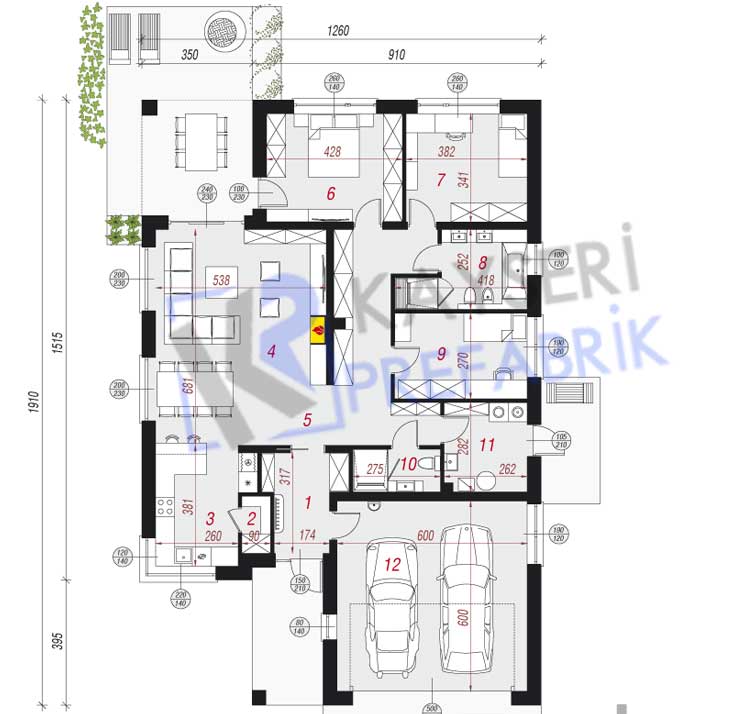 100 mt2 Butik Prefabrik Villa 4 100 mt2 Butik Prefabrik Villa - Görsel 2