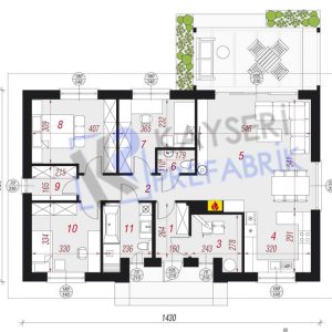 100 mt2 Butik Prefabrik Villa 7 bt6 100m2 prefabrik butik villa plan